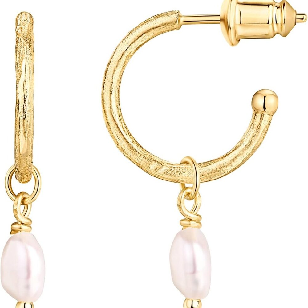 14k Gold Plated 925 Sterling Silver Post Huggie With Dangle | Butterfly, Evil Ey